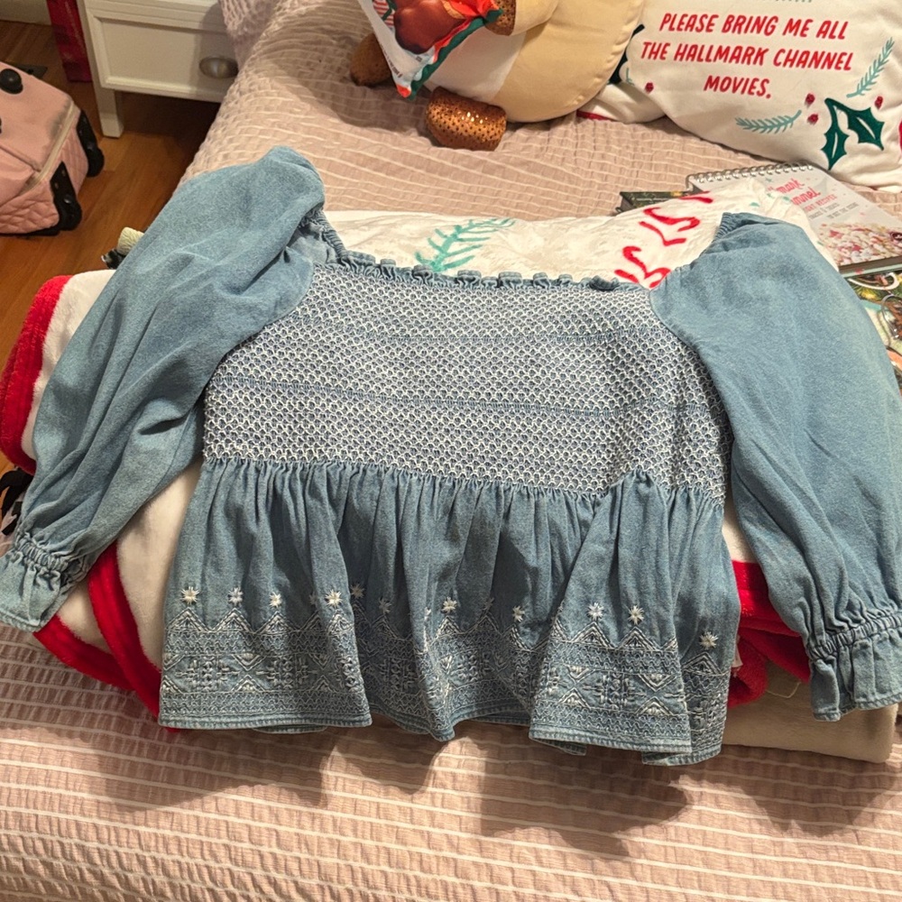 American Eagle Outfitters Blue Blouse